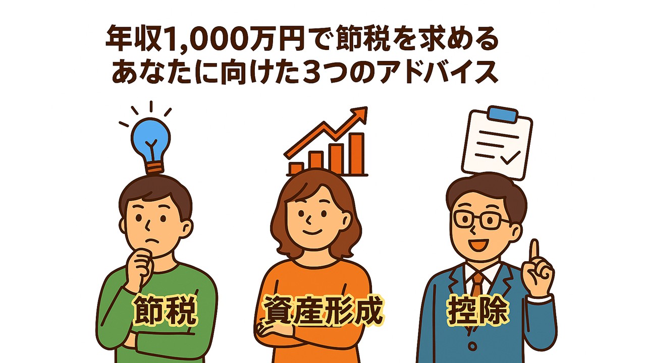 年収1,000万円で節税を求めるあなたに向けた3つのアドバイス