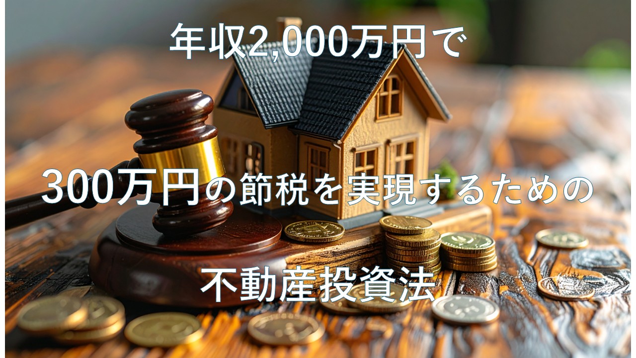 年収2,000万円で300万円の節税を実現するための不動産投資法