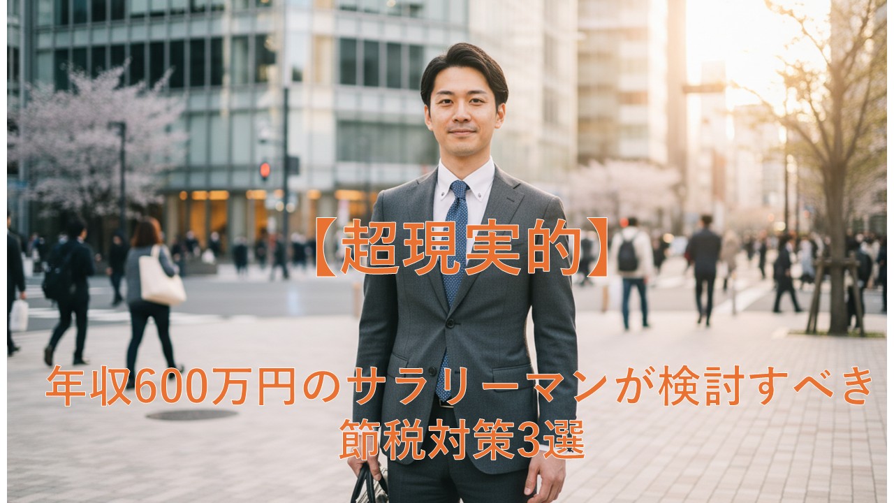 【超現実的】年収600万円のサラリーマンが検討すべき節税対策3選