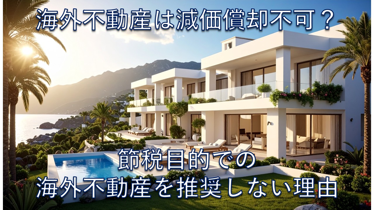 海外不動産は減価償却は不可?節税目的での海外不動産を推奨しない理由