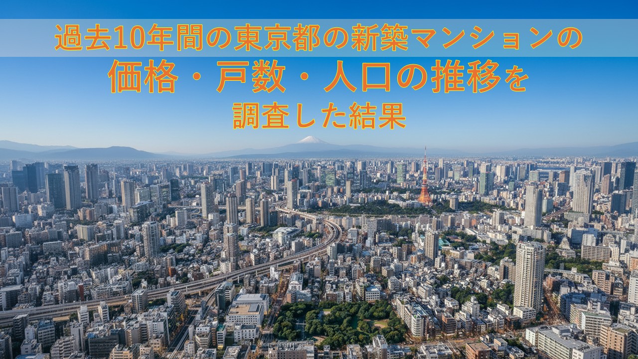 平均価格1億5,000万円超！？過去10年間の東京都の新築マンションの価格・戸数・人口の推移を調査した結果