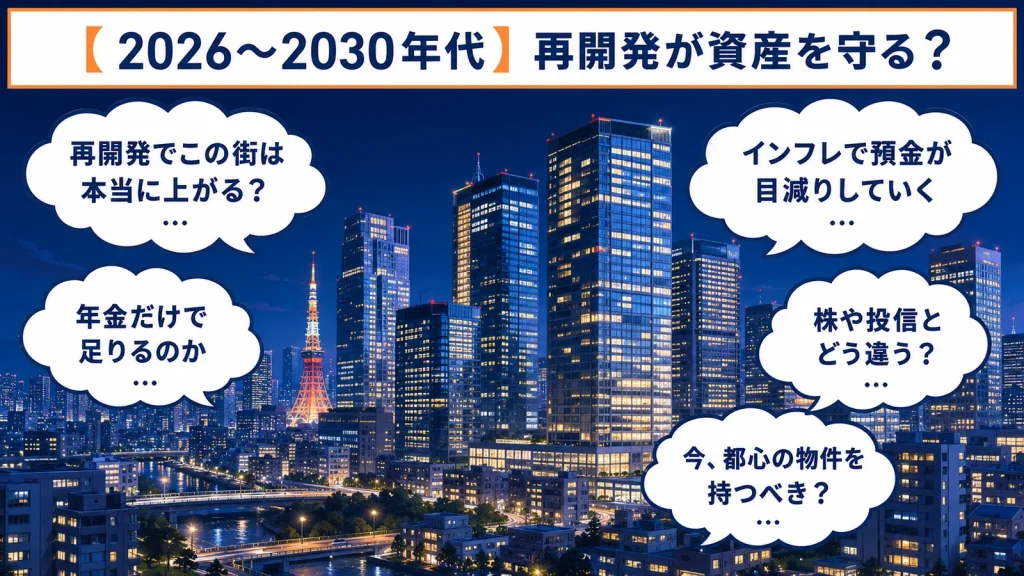 【2026〜2030年代】東京23区の再開発が資産を守る？インフレ・年金不安に効く「不動産保険運用®」とは
