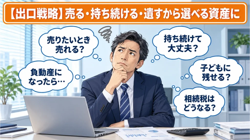 年収1,000万円超が知るべき不動産投資の出口戦略3つ｜売る・持ち続ける・遺す