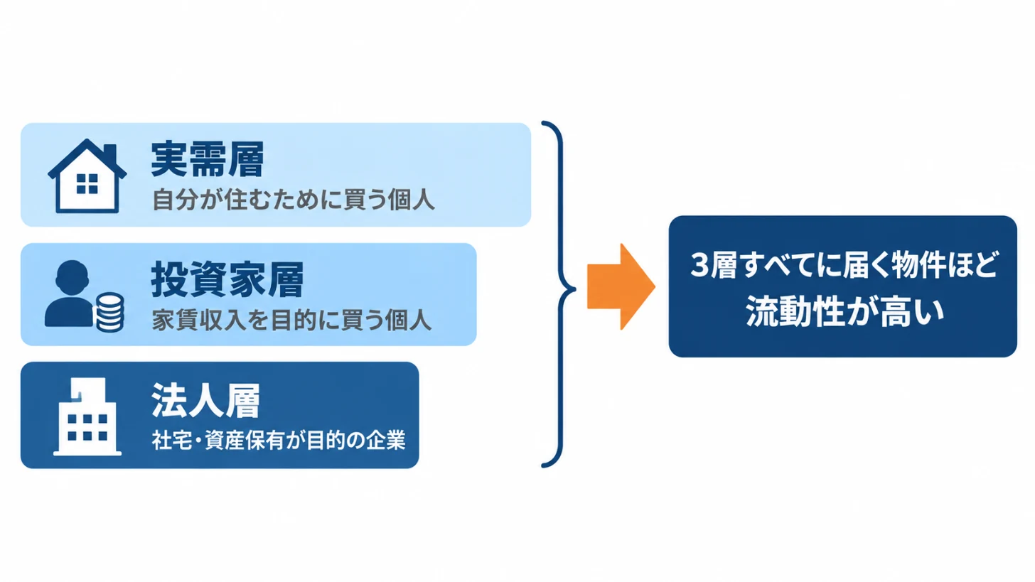 実需層・投資家層・法人層の3層で見る流動性